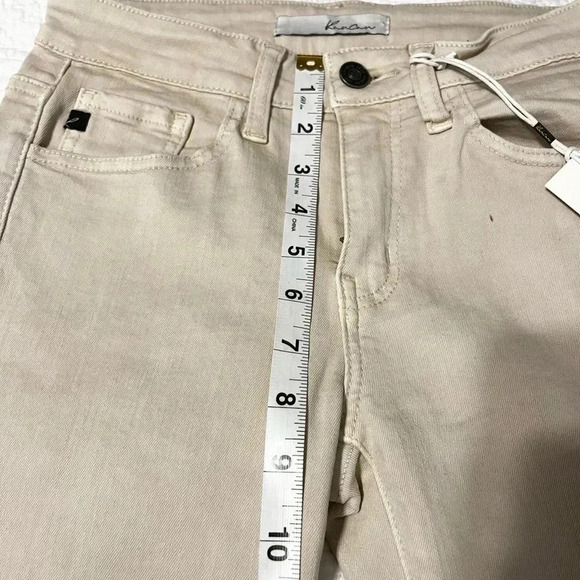 Kancan Jeans Beige Ligh Tan Distressed Cropped Skinny Jeans Estilo NWT Size 3/25 - Picture 9 of 11
